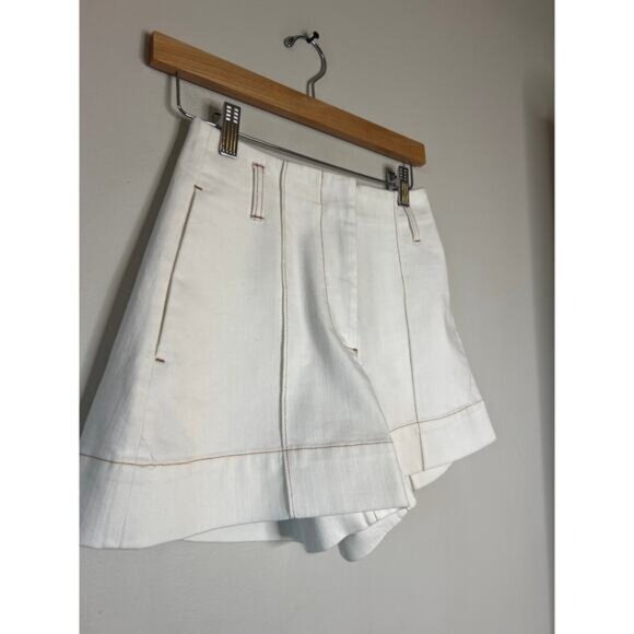 NEW Rebecca Taylor Relaxed Fit Cora Classic Denim Stretch Short White Size: 0 - Picture 3 of 8